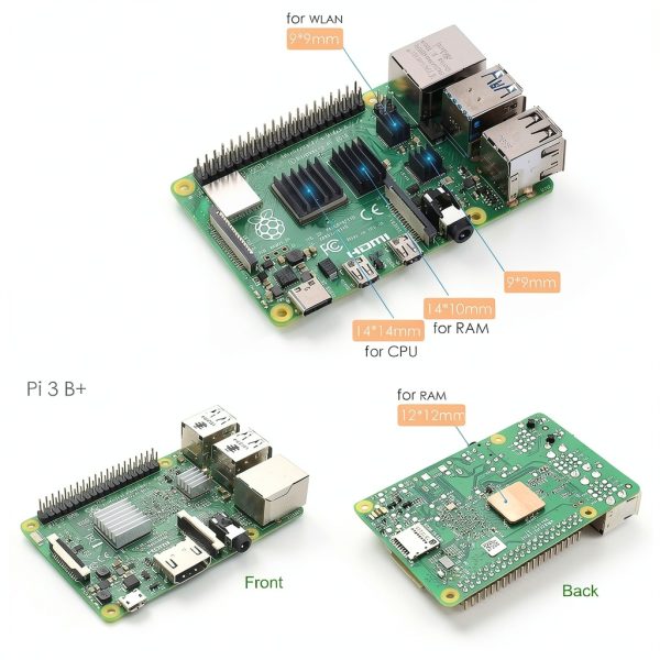 Heatsink MazerPi Kit with 3M 8810 Conductive Tape for Raspberry Pi-2