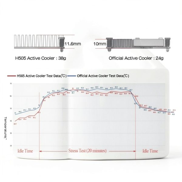 Geekworm Active Cooler H505 for Raspberry Pi 5 Heatsink with PWM Fan-3