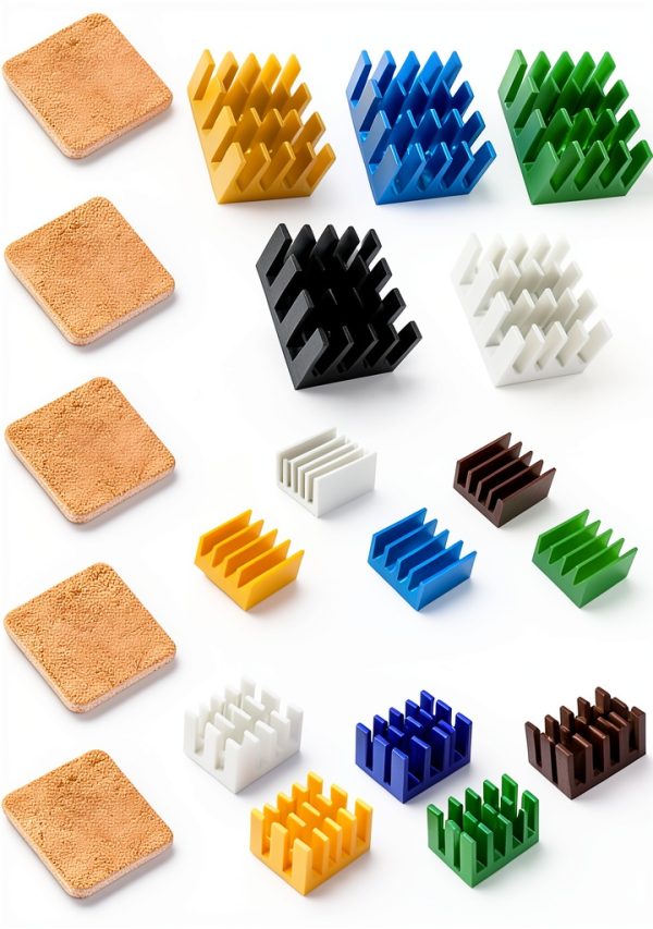 Easycargo Raspberry Pi Heatsink Kit 20pcs Aluminum Copper Thermal Tape-0