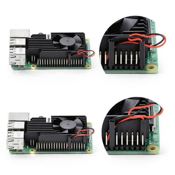 GeeekPi Fan Heasink Raspberry Pi 4, Pi Aluminum Heatsink Cooling Kit for Raspberry Pi 4B/3B/3B+ (B Plus)-5