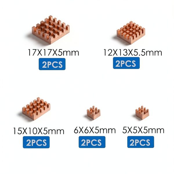 Copper Heatsink for Raspberry Pi 5 iUniker 10pcs Ultra Pure Thermal-3