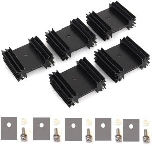 Aluminium Heatsink Easycargo TO-220 25x34x12mm Anodized Black 5-Pack-0
