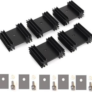 Aluminium Heatsink Easycargo TO-220 25x34x12mm Anodized Black 5-Pack-0