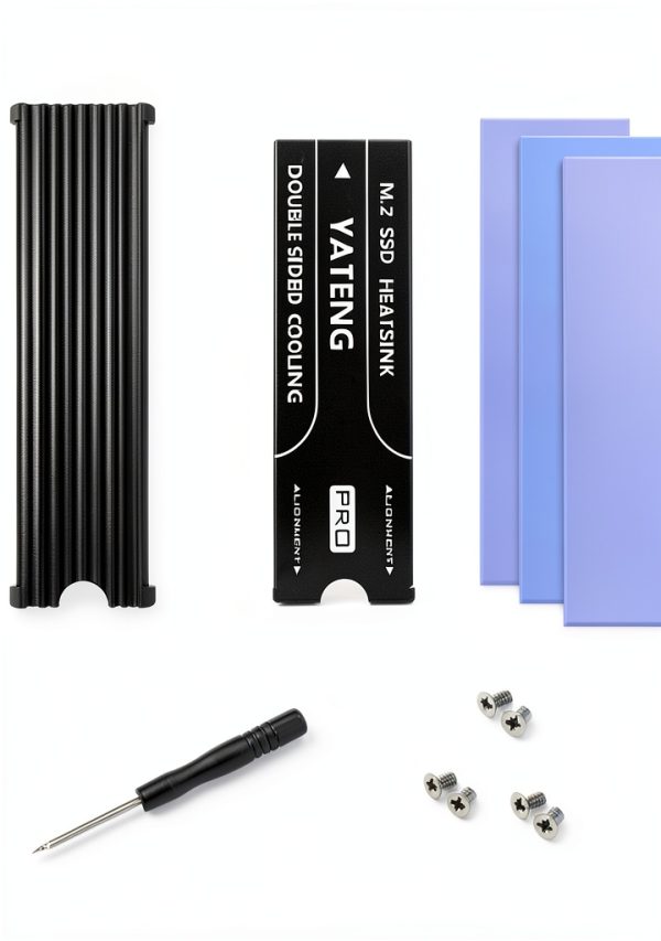 MHQJRH M.2 2280 SSD heatsink, Double-Sided Heat Sink, with Thermal Silicone pad for PC / PS5 M.2 PCIE NVMe SSD or M.2 SATA SSD-5