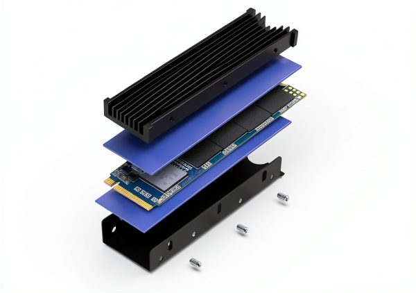 MHQJRH M.2 2280 SSD heatsink, Double-Sided Heat Sink, with Thermal Silicone pad for PC / PS5 M.2 PCIE NVMe SSD or M.2 SATA SSD-4