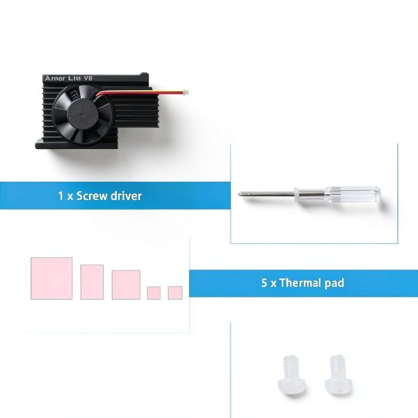 GeeekPi Active Cooler for Raspberry Pi 5, Armor Lite V5 Cooler for Raspberry Pi 5, Aluminum Heatsink and Cooling Fan for Raspberry Pi 5 4GB/8GB-7