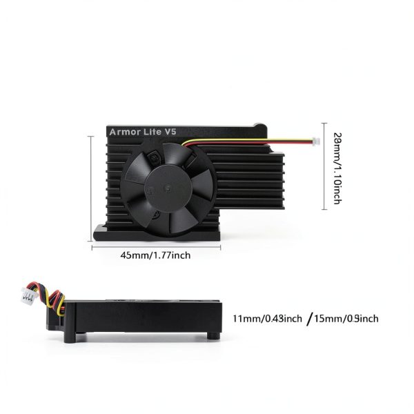 GeeekPi Active Cooler for Raspberry Pi 5, Armor Lite V5 Cooler for Raspberry Pi 5, Aluminum Heatsink and Cooling Fan for Raspberry Pi 5 4GB/8GB-3